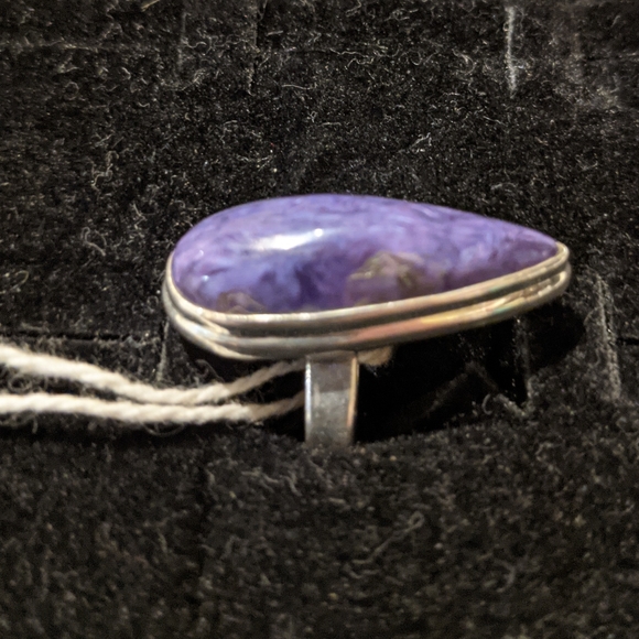 SOLD* charorite and .925 silver ring, size 7 - Picture 4 of 5